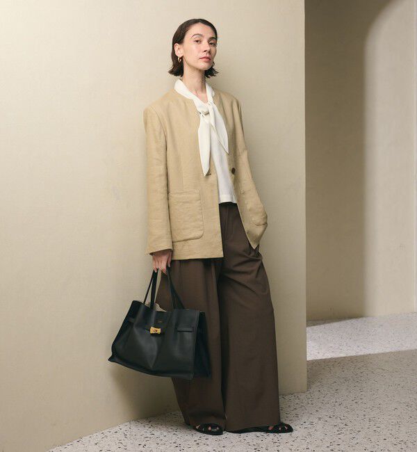 BEAUTY&YOUTH UNITED ARROWS「麻ブレンド カラーレス シングル ジャケット UVカット」|ノーカラージャケット|