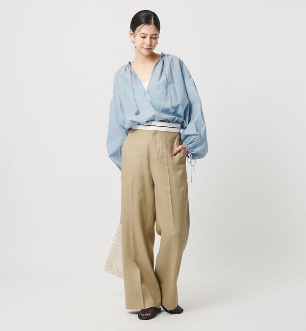 BEAUTY&YOUTH UNITED ARROWS「麻ブレンド マーベルト ワイドパンツ UVカット」|チノ|