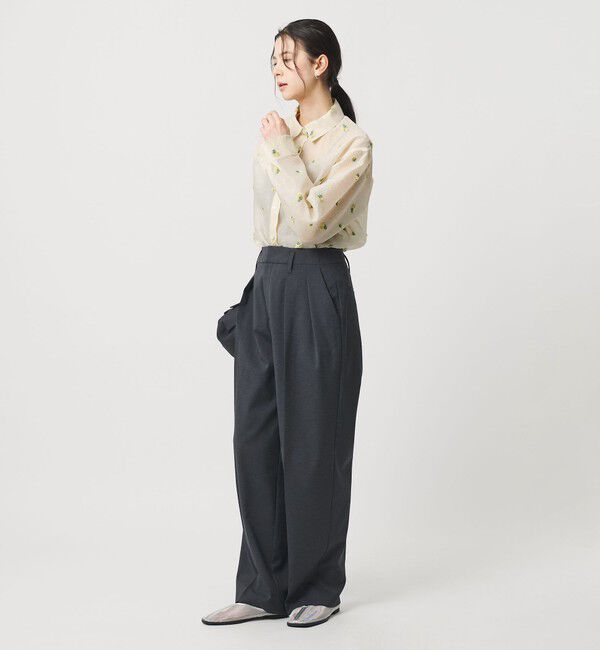 BEAUTY&YOUTH UNITED ARROWS「フラワーモチーフ ジャガード シャツ ウォッシャブル」|シャツ・ブラウス|