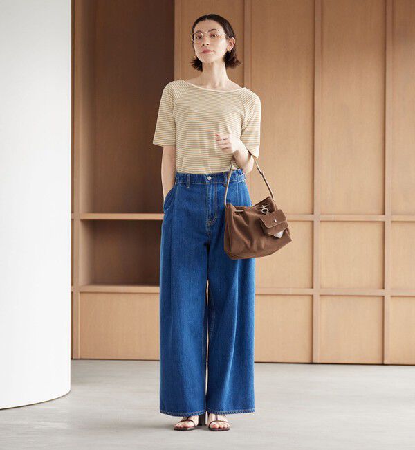 BEAUTY&YOUTH UNITED ARROWS「コットン パイルボーダー 5分袖カットソー」|Tシャツ・カットソー|