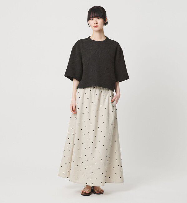 BEAUTY&YOUTH UNITED ARROWS「ジャガード クルーネック 6分袖 プルオーバー」|Tシャツ・カットソー|