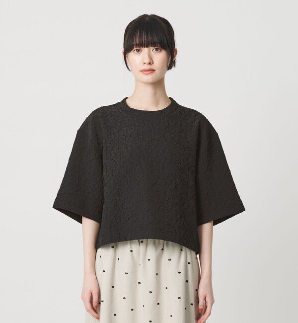 BEAUTY&YOUTH UNITED ARROWS「ジャガード クルーネック 6分袖 プルオーバー」|Tシャツ・カットソー|