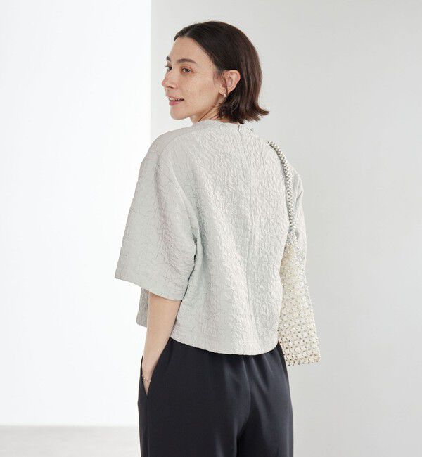 BEAUTY&YOUTH UNITED ARROWS「ジャガード クルーネック 6分袖 プルオーバー」|Tシャツ・カットソー|