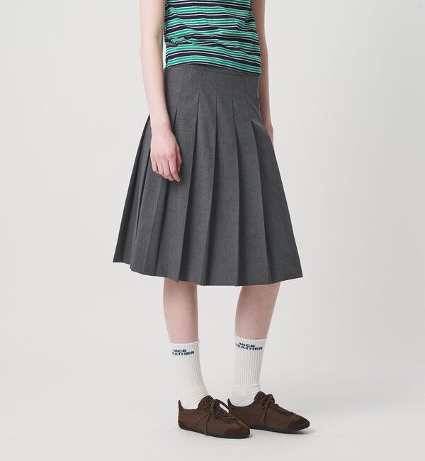 NICE WEATHER「＜NICE WEATHER＞トロ プリーツスカート」|スカート|DK.GRAY