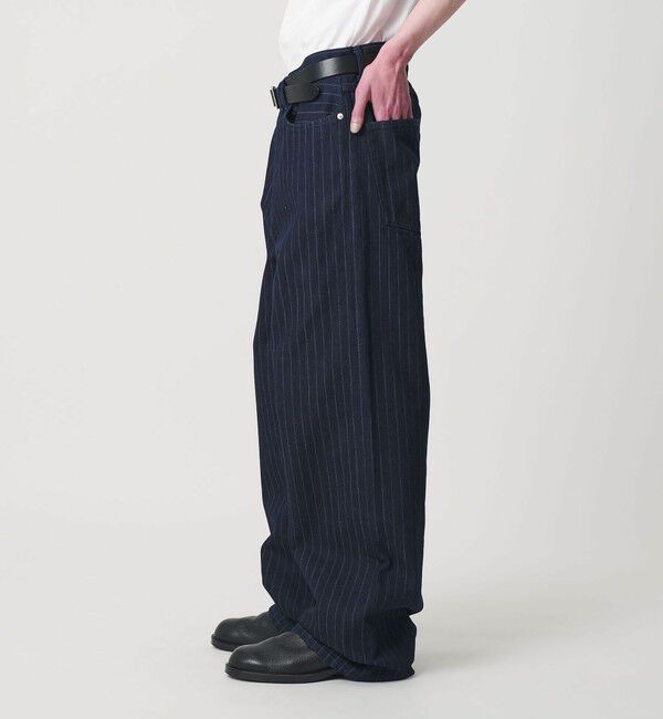 MONKEY TIME「ドビー ストライプ デニム バギー パンツ」|チノ|