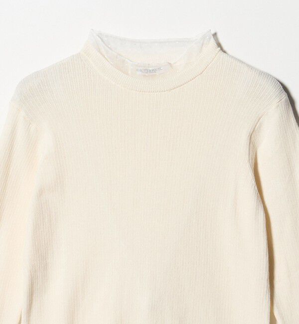 BEAUTY&YOUTH UNITED ARROWS「【WEB限定 Wardrobe DAILY MINIMAL】レースコンビ リブニットプルオーバー ウォッシャブル」|ニット・セーター|