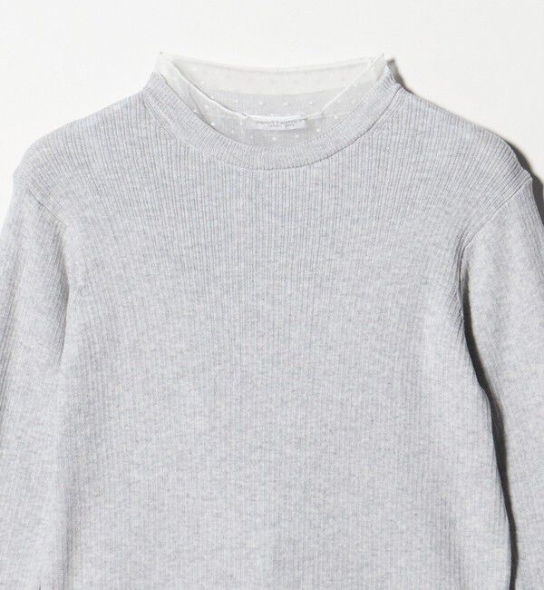 BEAUTY&YOUTH UNITED ARROWS「【WEB限定 Wardrobe DAILY MINIMAL】レースコンビ リブニットプルオーバー ウォッシャブル」|ニット・セーター|