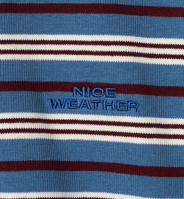 NICE WEATHER「＜NICE WEATHER＞ボーダー ロングスリーブ Tシャツ/COBALT」|Tシャツ・カットソー|