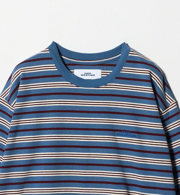 NICE WEATHER「＜NICE WEATHER＞ボーダー ロングスリーブ Tシャツ/COBALT」|Tシャツ・カットソー|