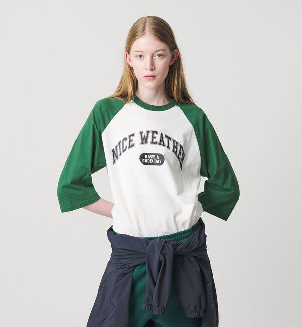 NICE WEATHER「＜NICE WEATHER＞ロゴ ラグランTシャツ」|Tシャツ・カットソー|OLIVE