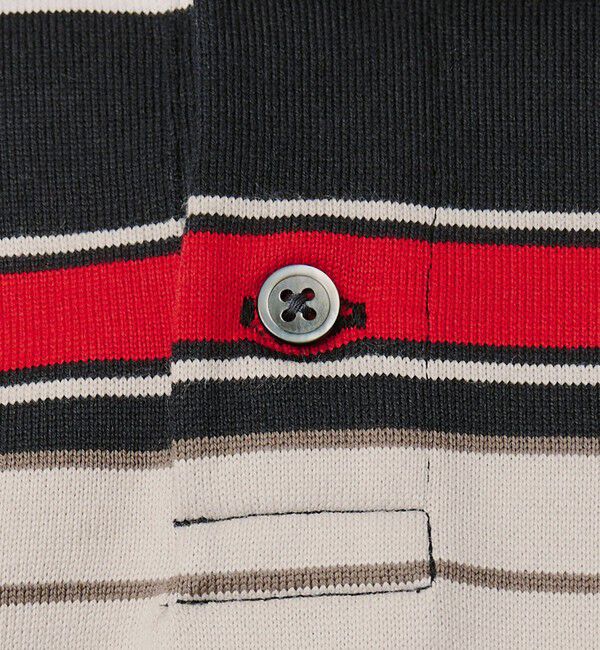 BEAUTY&YOUTH UNITED ARROWS「マルチ ボーダー ロング スリーブ ポロカラー カットソー」|Tシャツ・カットソー|