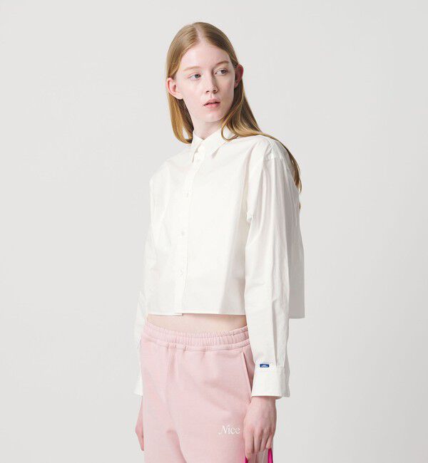 NICE WEATHER「＜NICE WEATHER＞ロゴ クロップド シャツ」|シャツ・ブラウス|