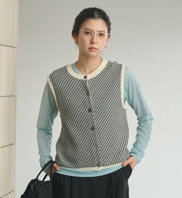 BEAUTY&YOUTH UNITED ARROWS「コットンポリエステル ジャガード 2WAYニットベスト  ウォッシャブル」|ベスト・ジレ|