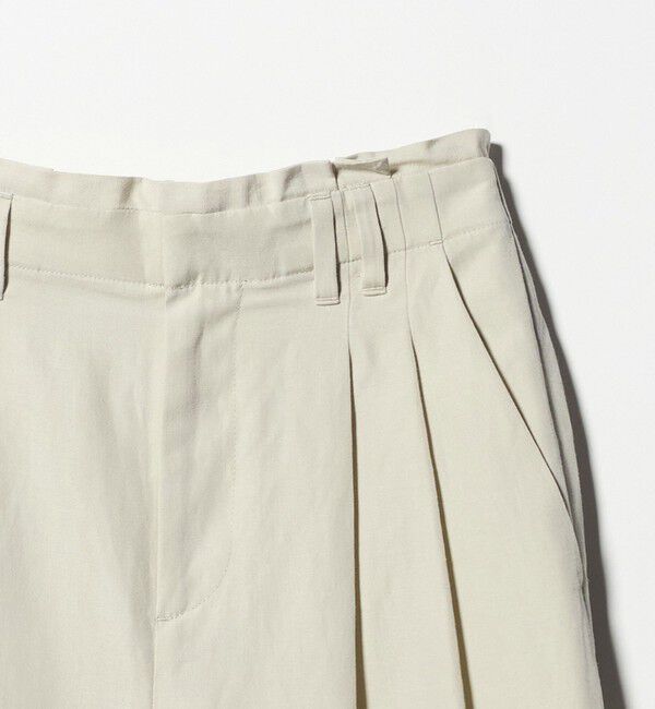 BEAUTY&YOUTH UNITED ARROWS「麻ブレンド バックゴム タック ワイドパンツ」|チノ|