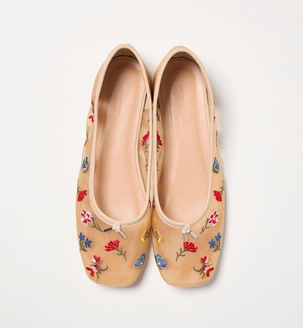 BEAUTY&YOUTH UNITED ARROWS「チュール フラワー エンブロイダリー バレエシューズ」|バレエシューズ|