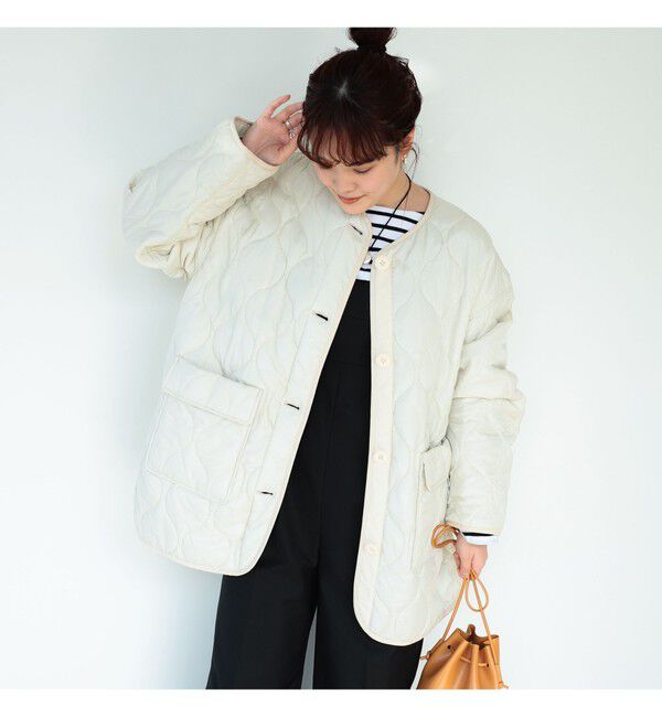 Ray BEAMS 「キルティング ノーカラー ブルゾン」|ブルゾン・スタジャン|