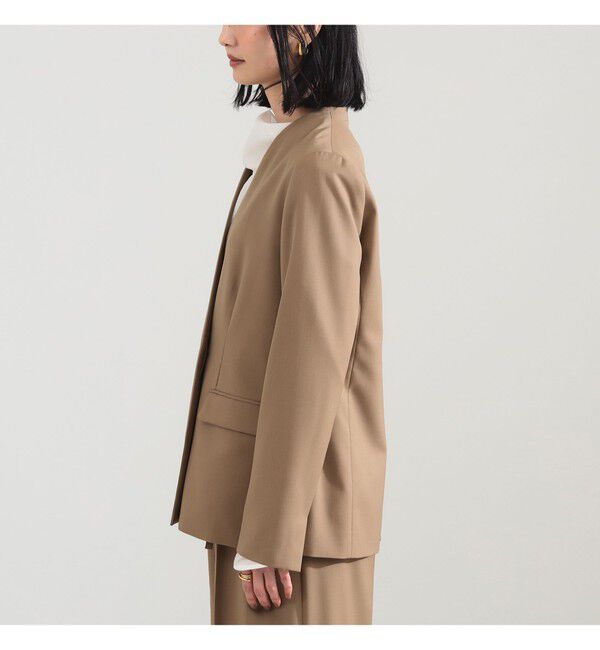 Demi-Luxe BEAMS 「ポリエステル ウール ラペルレス ジャケット」|ダッフルコート|