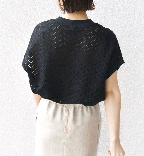 SHIPS for women「《一部追加予約》【WEB限定】〈手洗い可能〉アイレット クルーネック プルオーバー」|Tシャツ・カットソー|