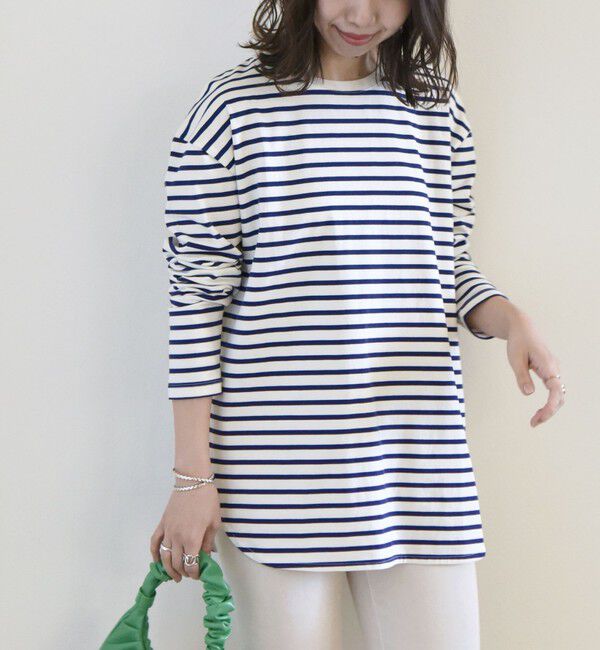 SHIPS any「SHIPS any:〈吸水速乾〉ラウンドヘム ロングスリーブ ワイド TEE」|Tシャツ・カットソー|