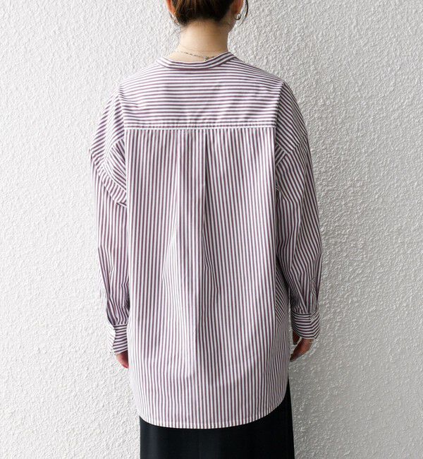 SHIPS any「SHIPS any:〈洗濯機可能〉REPREVE バンド カラー シャツ」|シャツ・ブラウス|