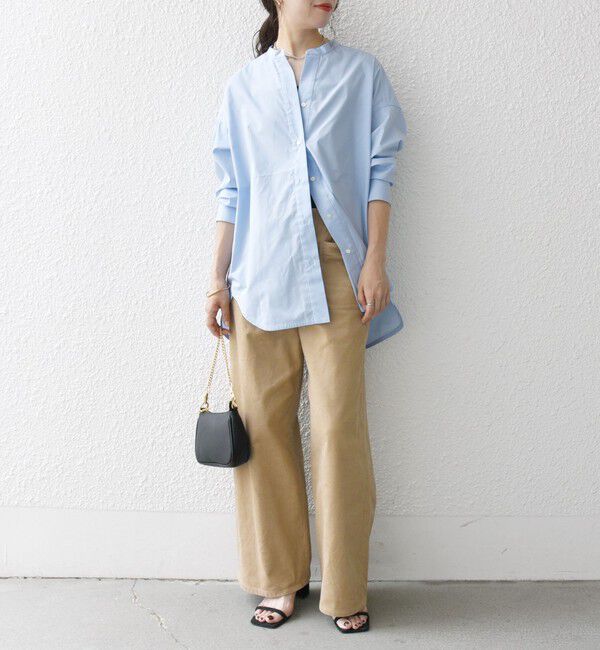 SHIPS any「SHIPS any:〈洗濯機可能〉REPREVE バンド カラー シャツ」|シャツ・ブラウス|