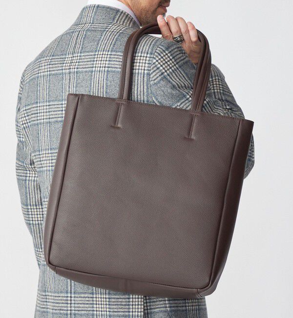 SHIPS「SHIPS: スマート レザー ヴァーティカル トートバッグ」|トートバッグ|ブラウン