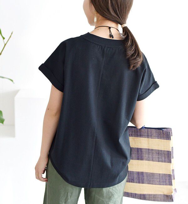 SHIPS any「SHIPS any:〈抗菌防臭/洗濯機可能〉USAコットン フレンチスリーブ TEE」|Tシャツ・カットソー|