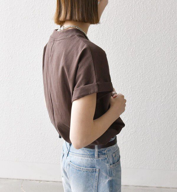 SHIPS any「SHIPS any:〈抗菌防臭/洗濯機可能〉USAコットン フレンチスリーブ TEE」|Tシャツ・カットソー|