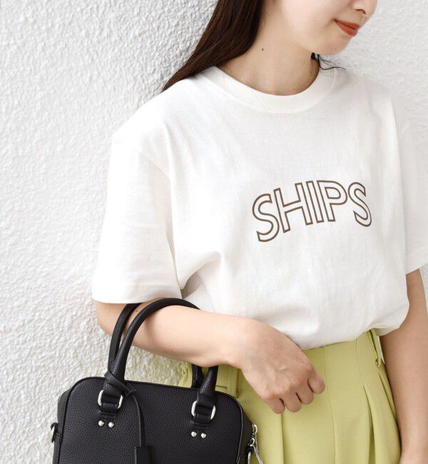 SHIPS for women「【WEB限定】 SHIPS ラウンド プリント ロゴ TEE」|Tシャツ・カットソー|