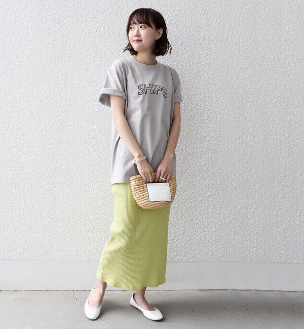 SHIPS for women「【WEB限定】 SHIPS ラウンド プリント ロゴ TEE」|Tシャツ・カットソー|
