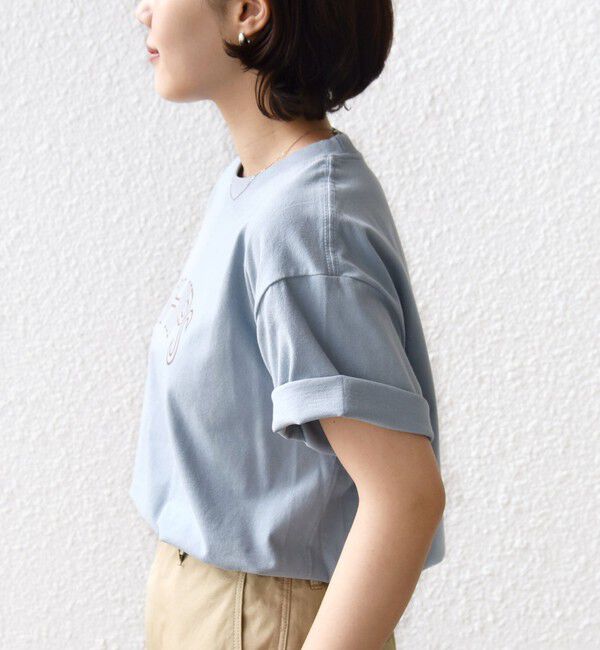 SHIPS for women「【WEB限定】 SHIPS ラウンド プリント ロゴ TEE」|Tシャツ・カットソー|