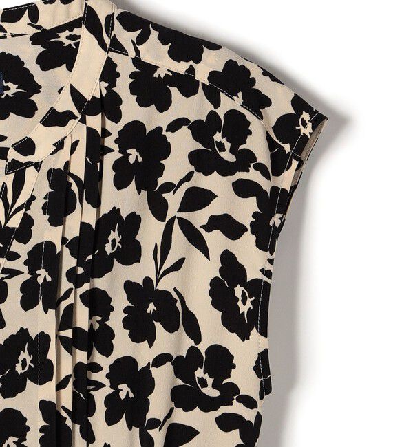 SHIPS for women「《一部追加予約》【WEB限定】〈洗濯機可能〉ドット 花柄 サイド プリーツ フレンチスリーブ ワンピース」|ワンピース|