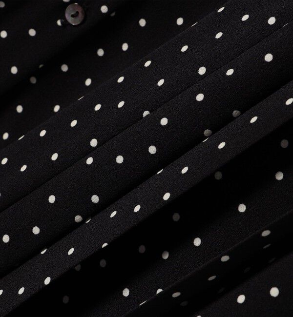 SHIPS for women「《一部追加予約》【WEB限定】〈洗濯機可能〉ドット 花柄 サイド プリーツ フレンチスリーブ ワンピース」|ワンピース|