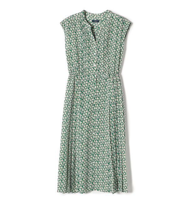 SHIPS for women「《一部追加予約》【WEB限定】〈洗濯機可能〉ドット 花柄 サイド プリーツ フレンチスリーブ ワンピース」|ワンピース|