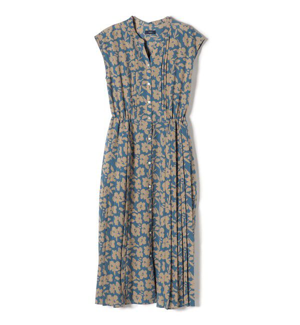 SHIPS for women「《一部追加予約》【WEB限定】〈洗濯機可能〉ドット 花柄 サイド プリーツ フレンチスリーブ ワンピース」|ワンピース|