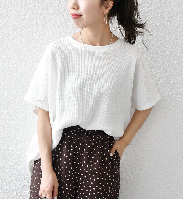 SHIPS any「【WEB限定】SHIPS any:〈洗濯機可能〉ワッフル ワイド TEE」|Tシャツ・カットソー|