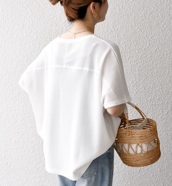 SHIPS any「【WEB限定】SHIPS any:〈洗濯機可能〉ワッフル ワイド TEE」|Tシャツ・カットソー|