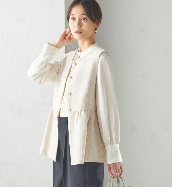 SHIPS for women「〈セレモニー対応可〉スラブ ツイード ジレ（セットアップ対応）」|ベスト・ジレ|