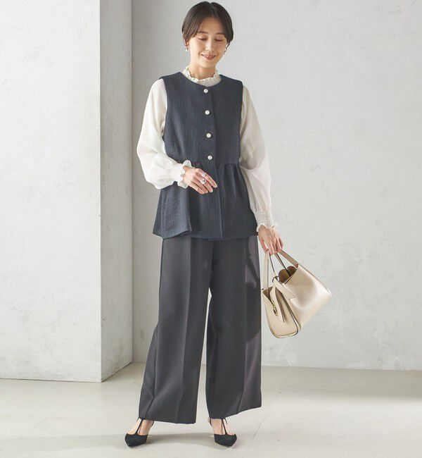 SHIPS for women「〈セレモニー対応可〉スラブ ツイード ジレ（セットアップ対応）」|ベスト・ジレ|