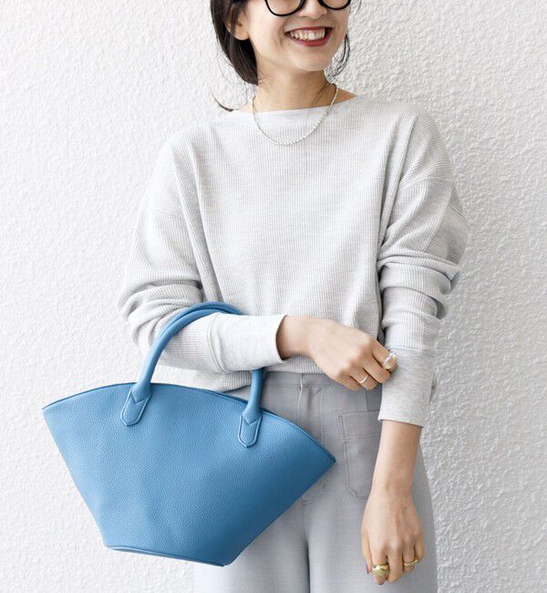 SHIPS any「SHIPS any:〈洗濯機可能〉ワッフル  レースアップ ラウンドヘム プルオーバー」|Tシャツ・カットソー|ライトグレー