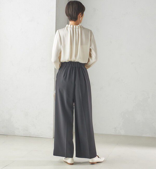 SHIPS for women「【一部WEB限定】〈手洗い可能〉ヴィンテージ サテン ネック ギャザー ブラウス」|シャツ・ブラウス|