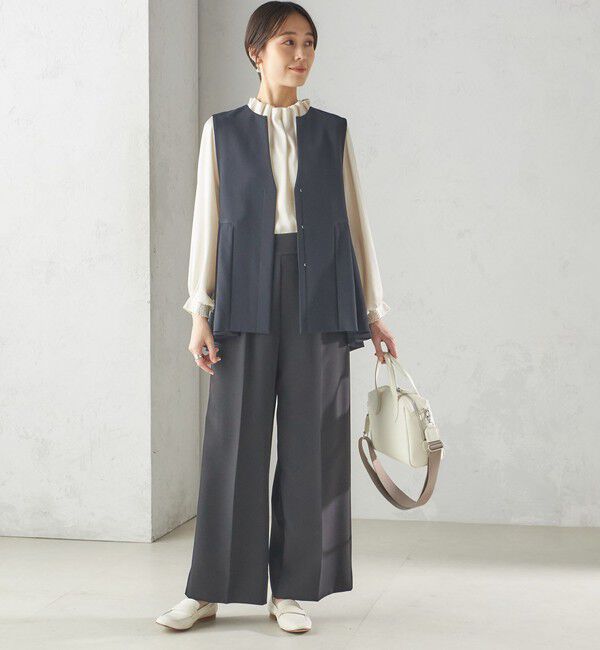 SHIPS for women「【一部WEB限定】〈手洗い可能〉ヴィンテージ サテン ネック ギャザー ブラウス」|シャツ・ブラウス|