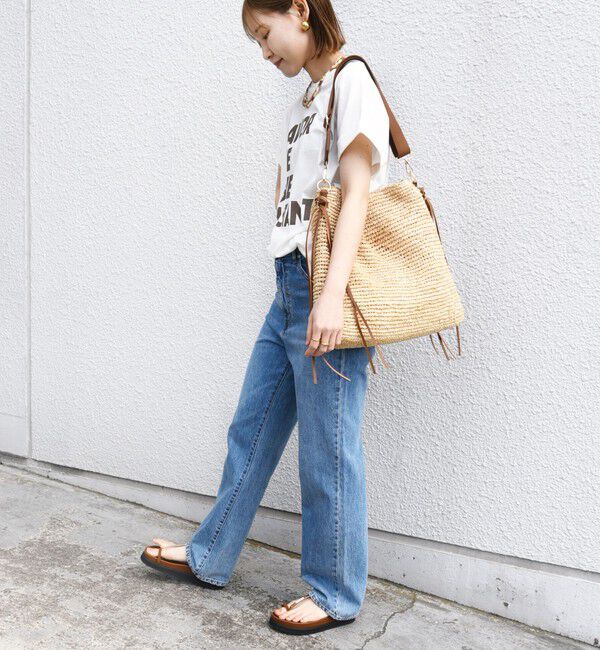 SHIPS for women「【WEB限定】〈手洗い可能〉バリエーション ロゴ 刺繍 プリントTEE」|Tシャツ・カットソー|