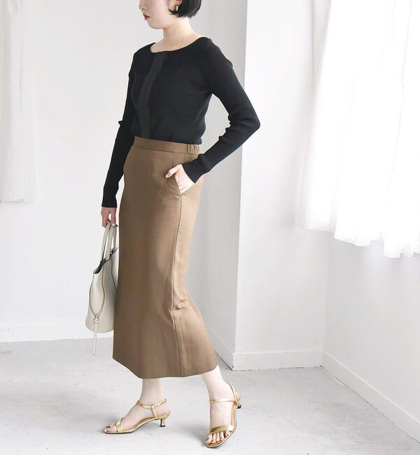 quaranciel「quaranciel:〈洗濯機可能〉アイライン スカート &times; フレンチ TEE セット」|タイト|