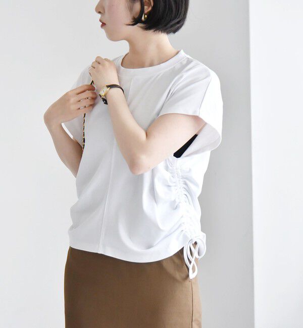 quaranciel「quaranciel:〈洗濯機可能〉アイライン スカート &times; フレンチ TEE セット」|タイト|