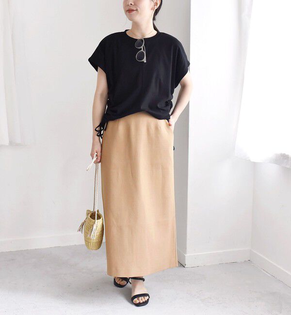 quaranciel「quaranciel:〈洗濯機可能〉アイライン スカート &times; フレンチ TEE セット」|タイト|