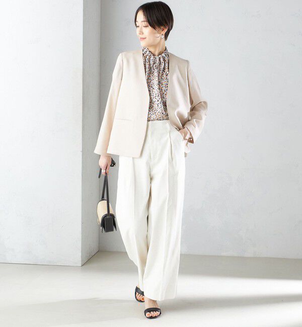 SHIPS for women「〈接触冷感/手洗い可能〉トリアセテート混 ノーラペル ジャケット（セットアップ対応）◇」|その他|