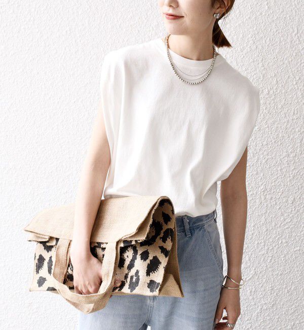 SHIPS any「《一部追加予約》SHIPS any:〈抗菌防臭/洗濯機可能〉USAコットン ラウンドヘム ノースリーブ TEE」|Tシャツ・カットソー|ホワイト