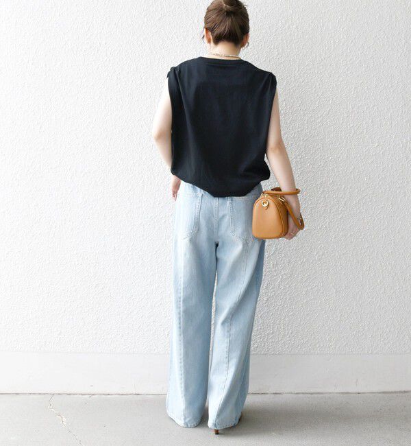 SHIPS any「《一部追加予約》SHIPS any:〈抗菌防臭/洗濯機可能〉USAコットン ラウンドヘム ノースリーブ TEE」|Tシャツ・カットソー|