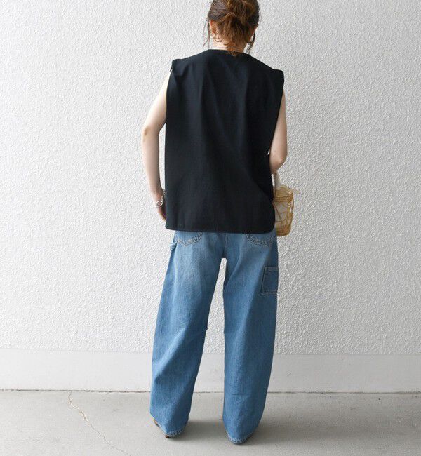 SHIPS any「《一部追加予約》SHIPS any:〈抗菌防臭/洗濯機可能〉USAコットン ラウンドヘム ノースリーブ TEE」|Tシャツ・カットソー|